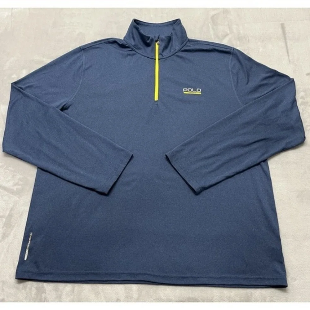 Polo Sport Ralph Lauren Performance Shirt Men XL  Navy Quarter Zip ThermoVenT